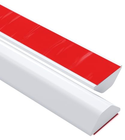 Mxziogr Barriera doccia silicone, Barriera acqua, soglia per doccia, Supporto Adesivo in Un Unico Pezzo, Tenere l'acqua all'interno della soglia per evitare fuoriuscite (Bianco, 305CM)
