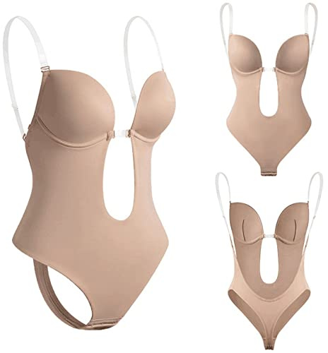 Body Dos Nu Invisible Femme Ventre Plat Gainant body Push Up Sculptant sans Couture Shaper String Sous-Vêtement Avec Bandoulière Transparente Pour Fête Mariage Bodys sculptant femme