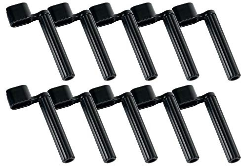 Set de 10 Rocktile SW-100 String Winder para Guitarra (cuerda para guitarra, compatible con todas las clavijas de afinación comunes, con extractor para bridge pins, 10 piezas en set) Negro