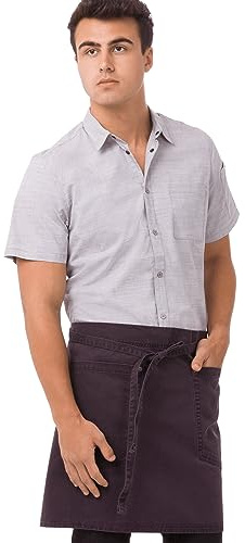 Chef Works Unisex Dorset Half Bistro Apron, Eggplant, One Size