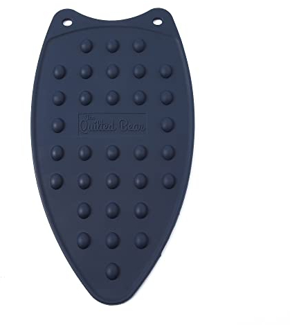 The Quilted Bear Iron Rest - Large Silicone Heat Resistant Iron Pads for General Ironing or Quilting Use with Four Mats Available (Navy Blue)