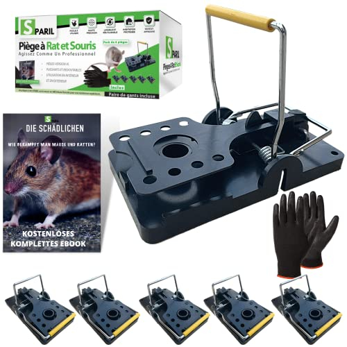 XXL-Rattenfalle und Große Mausefalle [Ebook+Handschuhe GRATIS] Wiederverwendbare Rattenfalle und Mausefallen Schlagfallen Mit Ultrastarker Feder. Mausefallen Köder um Sich von Schädlingen zu befreien