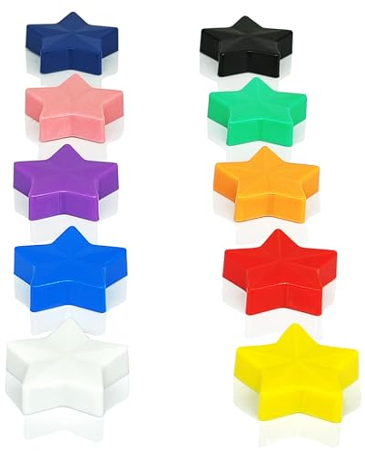 PYJLBX Fridge Magnets 10 Pack - Star Strong Small Whiteboard Magnets, Colorful Mini Heavy Duty Round Refrigerator Magnets for Crafts, Whiteboard, Planning Boards, Notice Board, Office,Home (10 Colors)