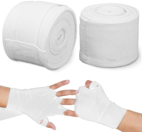 Tissting 2 Vendas para Manos de Boxeo, Muñequeras de Algodón de 5 M, Diseño de Bucle de Gancho de Secado Rápido, Vendas elásticas para Boxeo, Kickboxing, Muay Thai, Deportes de Combate