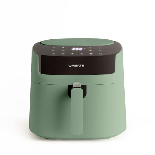 CREATE/FRYER PRO LARGE/Freidora de aire sin Aceite 6,2L Verde Sage / 8 programas automáticos, selector de temperatura 40-200°, 1800W