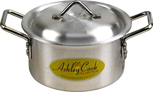 Aluminium Cooking Pot Casserole Kitchen Dish with Lid and Side Handles (Pot 18cm 2.3L)