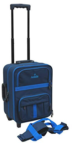 Acclaim Redcar Professional Bowlers Bowls Level Green Lawn Flat Short Mat Indoor & Outdoor Trolley Bowling Bag and Four Bowls Carrier (Navy/Royal Trim)