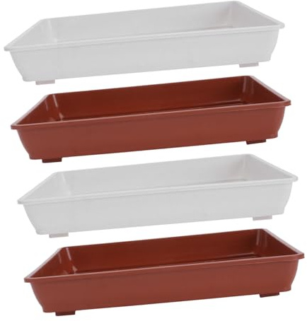 TOYANDONA 4piezas Bandejas Inferiores para Bonsáis Unidades Plástico PP Resistentes y Duraderas