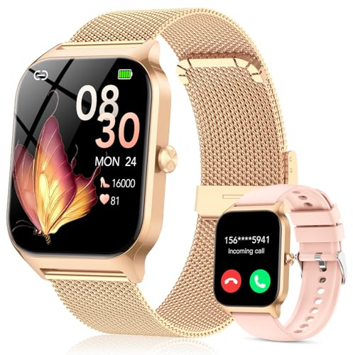 Smart Watch for Women, Answer/Make Call, 1.85HD Ultra-Clear Screen Fitness Watch with Heart Rate/Sleep/SpO2 Monitor, 120+ Sport Modes, IP68 Waterproof Fitness Tracker, Smartwatch for iOS/Android