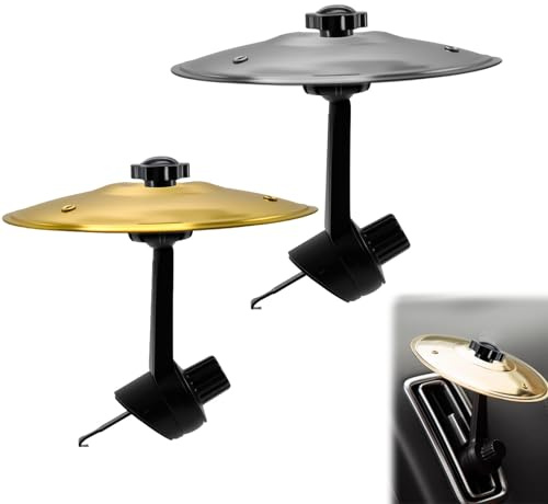 Mini bacino crash, mini tamburo clip crash, presa d'aria per auto, mini tamburo per auto, strumento musicale Cymbal, perfetto contro congestione monotona e stanchezza sul volante (oro + argento)