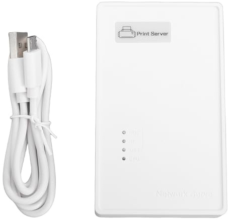 Eujgoov Skrivarserver med USB-port för Trådlös WiFi-skrivardelning | ABS-material, 2,4 GHz WiFi eller Ethernet-distribution, Stöder //OS X, Kompatibel med och -skrivare