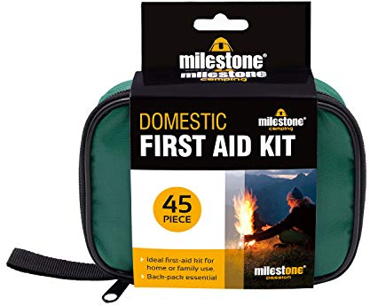 Milestone Camping 96940 Emergency First Aid Kit / Compact and Portable Home or Travel Kit / Ideal for Camping, Family Days Out and More, Red