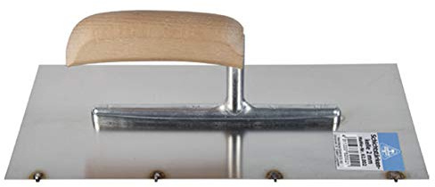 Hans Werner Profi Schichtdickenkelle 280x130 mm, 2 mm Auftragsstärke, Silber, Legierter Stahl, Holzgriff, Flache Schaufel, Mörtelkelle