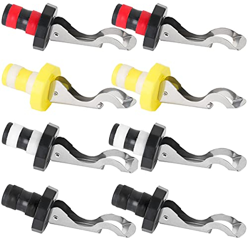 Bouchon à Champagne,Forreen 8 pièces Bouchons de Bouteille Scellé Champagne Stopper Hermétique Bouchons de Vin Acier Inoxyable Bouchon Vin pour Conserver Vin Rouge Champagne