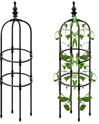 Garden Plant Obelisk - Metal Tower Trellis for Climbing Vines & Flowers, Support Structure 90/120/150cm