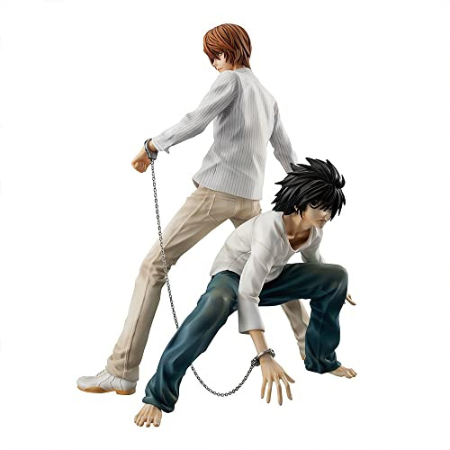 Figura de Anime Death Note – 2 piezas Figura de Light Yagami y L Figura Modelo, Escultura de personaje de Manga Hecho a mano Coleccionable Decoración de Escritorio Regalos de Cumpleaños para Fans