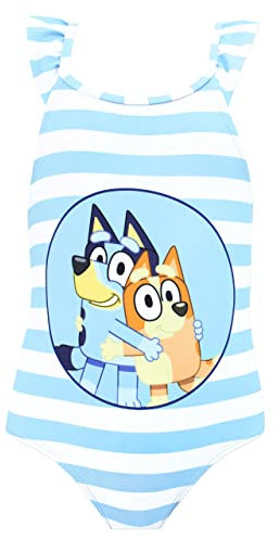 BlueY Mädchen Badeanzug | Bingo Badeanzug | Blau | 110 | Kinderbademode | Offizielle Merchandise-Artikel