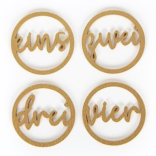 Advent Wreath Numbers, Set of 4, Wooden Pendants, Advent & Christmas, Lettering Numbers, Christmas Pendant, Advent Arrangement, Candles & Candle Holder, Christmas Decoration Gold, Christmas Decoration