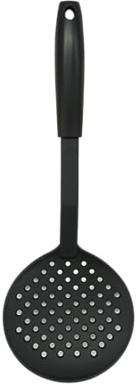 Fackelmann INITIAL Skimmer, Oil Skimmer & Strainer, Heat-Resistant Plastic Ladle, Colander Straining Spoon, Non-Stick & Anti-Scratch, Deep Fat Frying, Small Holes, 34.5cm