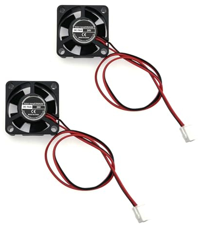 JZK Mini ventilateur de refroidissement silencieux 30 x 30 x 10 mm 2 broches CC 24 V avec fils – Petit dissipateur thermique silencieux 3010 pour imprimante 3D miniature sans balais CC 3 cm
