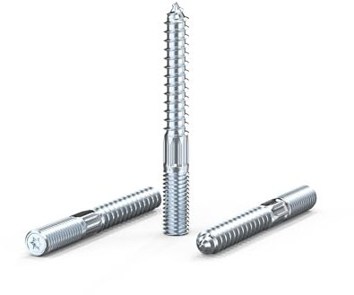 ORTAVA Torx Lot de 5 vis à double filetage M10, M10 x 80 mm, vis à double filetage TX25, vis à bois, en acier galvanisé