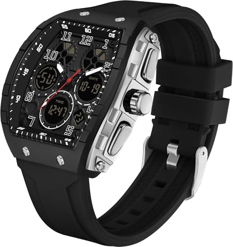 findtime Orologio da Uomo Moda Digitale Analogico Impermeabile Sport Orologio da Polso Militare Tattico Casual al Quarzo Elegante Orologio da Polso con LED Cronometro Conto alla Rovescia Sveglia