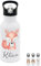 wunderwunsch® - Personalisierte Trinkflasche Kinder Edelstahl [ 500ml ] - Robuste Trinkflasche mit Namen - Wasserflasche mit Trinkhalm - Personalisierte Geschenke für Kinder (Fuchs)