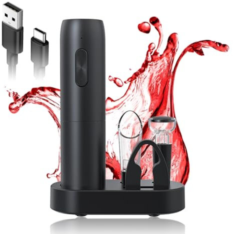Ouvre-Bouteille électrique Rechargeable, Ouvre-Bouteille électrique, Bouchon de Bouteille, Kit de Base de Chargement de Type C pour Dégustation de Vin à Domicile (KP1125)