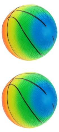 Vaguelly Rainbow Basketballs for Kids 2Pcs Mini Size 5 Playground Balls for Indoor Outdoor Sport Training and Motor Skills Development