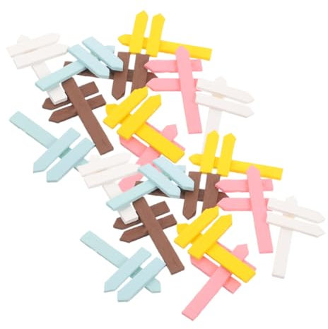 Yardwe 20pezzi Recinzione in Legno Per Giardino Decorazioni Per Casa Delle Bambole Accessori Da Giardino Recinzioni in Miniatura Fai Da Te Cartelli Per Bonsai Fatati Micro Paesaggi