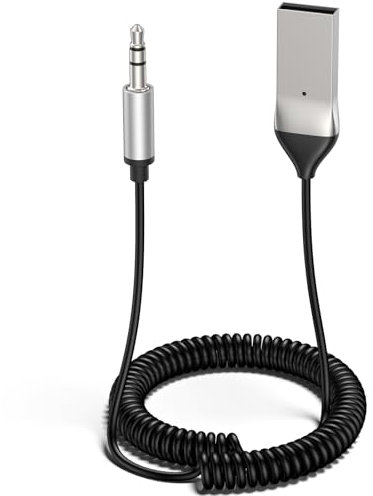 Mugust USB Receptor Bluetooth 5.3 Adaptador Jack 3.5mm Aux Auxiliar Conector Audio Cable Coche Manos Libres Móvil Altavoces