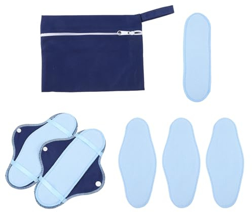 TEHAUX Lot de 8 set de Serviettes Menstruelles Lavables en Tissu Pul Protections Hygiéniques Réutilisables en Microfibre Ultra-Absorbante Taille Adaptée pour Incontinence Urinaire