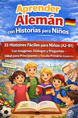 Aprender Alemán con Historias para Niños Grado 4+: 33 Historias Fáciles para Niños (A2–B1) con Imágenes, Diálogos y Preguntas – Ideal para Principiantes y Escuela Primaria (Grado 4+)