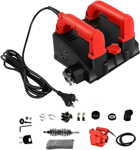 Raschiatore elettrico per pareti 1680W con aspiratore: pialla a ridotta emissione di polvere per rimozione vernice, stucco e intonaco; utensile portatile a profondità regolabile(Cement Kit)