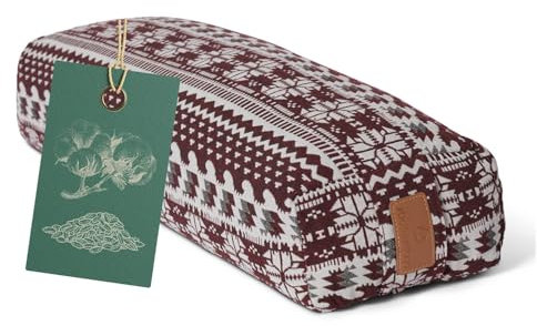#DoYourYoga Yogabolster Rectangular Paravati con Cáscaras de Espelta Orgánica - Cojín de Meditación, Yin Yoga & Pilates - Funda Lavable de Algodón 100% - 67 x 13 cm/Style 9