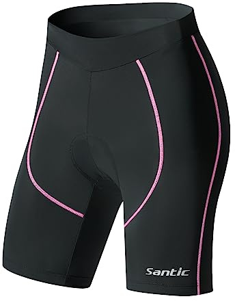 Santic Cuissard Cycliste Femme Rembourré Cuissard Cyclisme Cuissard Velo Short Cycliste Rose EU L