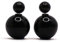 LeahMaria Doppel Perlen Ohrstecker Front Back Kugel Metallfarbe (Schwarz)