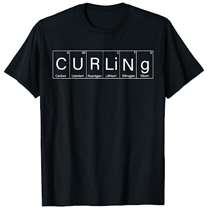 Funny Curling Periodic Elements Nerd Curling Stone T-Shirt