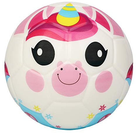 BORPEIN Mini balón de fútbol de 15,24 cm con diseño de Animales, Bola de Espuma Suave para niños, Suave y elástica, tamaño niños jueguen (Unicornio)
