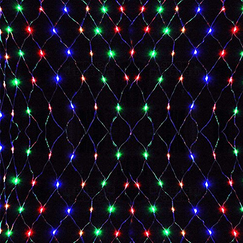 UISEBRT Red de Luces LED Cadena de Luces 6 x 4 m, Lámpara decorativa de interior y exterior para Navidad, Halloween, Jardín, Bodas, con 8 modos de luz (6 x 4 m, Multicolor)