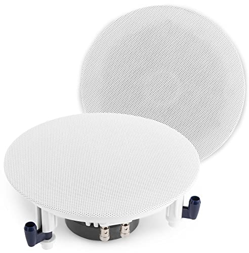 Power Dynamics ESCS5 Flache Einbaulautsprecher Set, 2 Wege Deckenlautsprecher 40 Watt - 5,25 Zoll, Deckeneinbau Lautsprecher Wandmontage, Wandlautsprecher Weiß