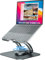 Tounee Soporte para Portatil con Base giratoria de 360°, Altura Regulable, Soporte de Escritorio para de hasta 22 Libras, Compatible con Todos los portátiles, Gris