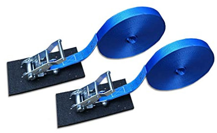 2 x Sangle de serrage avec cliquet de pression 30 m, largeur de bande 25 mm bleue pour piscine, cerclage de piscine, sécurité pour automne/hiver