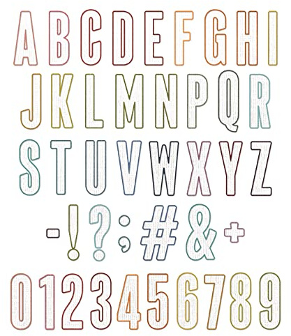 Sizzix Thinlits Die Set 43PK Alphanumeric Bulletin by Tim Holtz, 666281