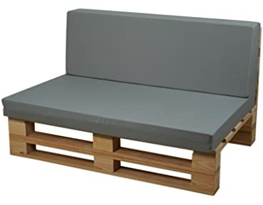 PALETS TALAVERA SL Coussins en Microfibre pour canapés en palettes (Siège + Dossier, Gris, 100x60cm)