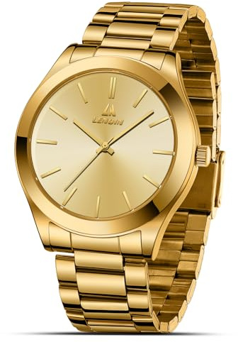 LN LENQIN Reloj Hombre Relojes De Acero Inoxidable para Hombres Relojes De Pulsera Impermeables para Hombres Reloj De Cuarzo Analógico Relojes De Diseño De Negocios De Moda