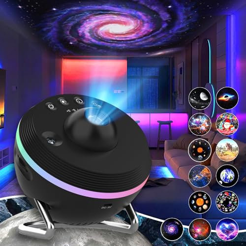 Sternenhimmel Projektor,Sternenhimmel Licht Decke mit Meteor-Effekt,Projektor Lampe Sternenhimmel mit 13 Galaxienscheiben,Galaxy Projector Drehbar für Kinder/Erwachsene/Schlafzimmer/Party