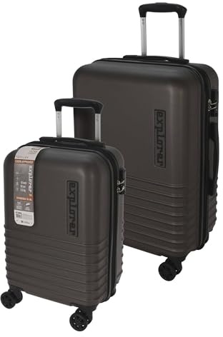 Well Home Juego de 2 Maletas abs Trolley de 18'' y 22'' Color Gris