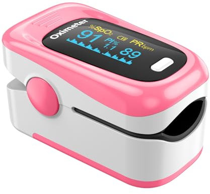 Yohcuro Fingertip Pulse Oximeter with Fast & High-precision SpO2 Measurement, Blood Oxygen Saturation & Pulse Rate Monitoring, Bright OLED Screen with Large Fonts (Pink)