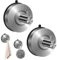 Diesisa 2Pcs Suction Cup Hooks - 304 Stainless Steel Shower Hook- No Drill - Bathroom - Reusable Towel Suction - Self Adhesive Coat Hook for Bathroom Bedroom - Silver